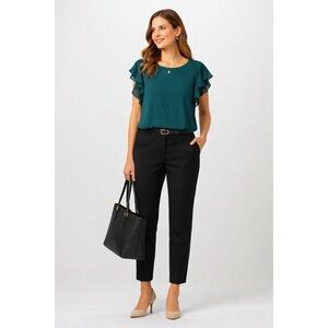 ZARA Green Chiffon Blouse